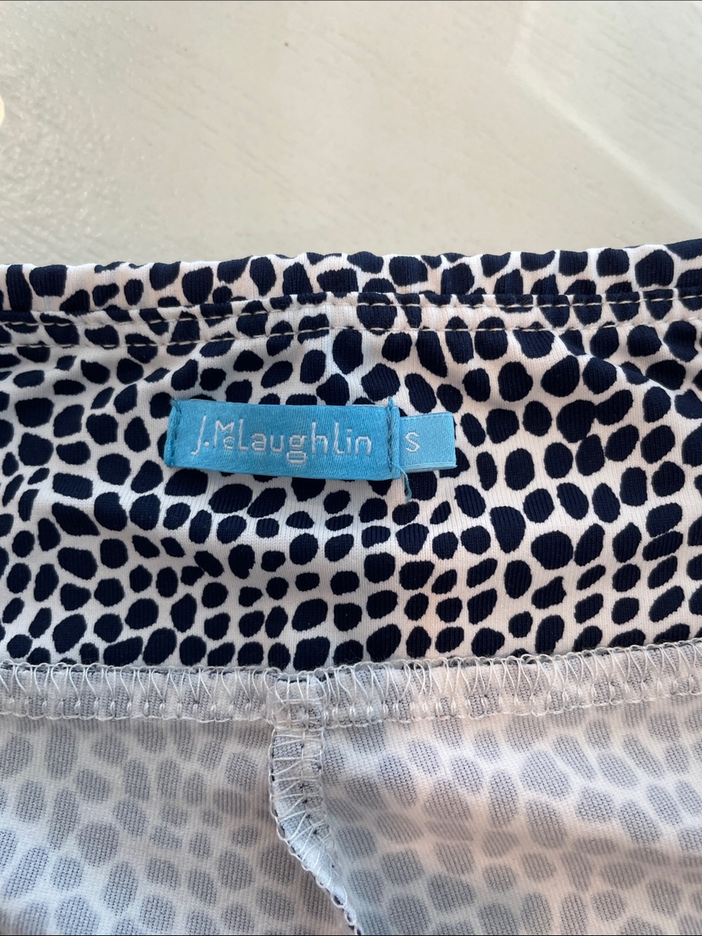 Women’s Navy and White Straight-Leg Printed Pants - Picture 3 of 4